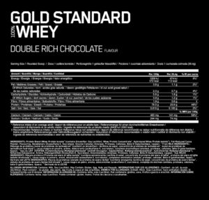 Gold standard whey nutritional information