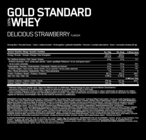 Gold standard whey nutritional information